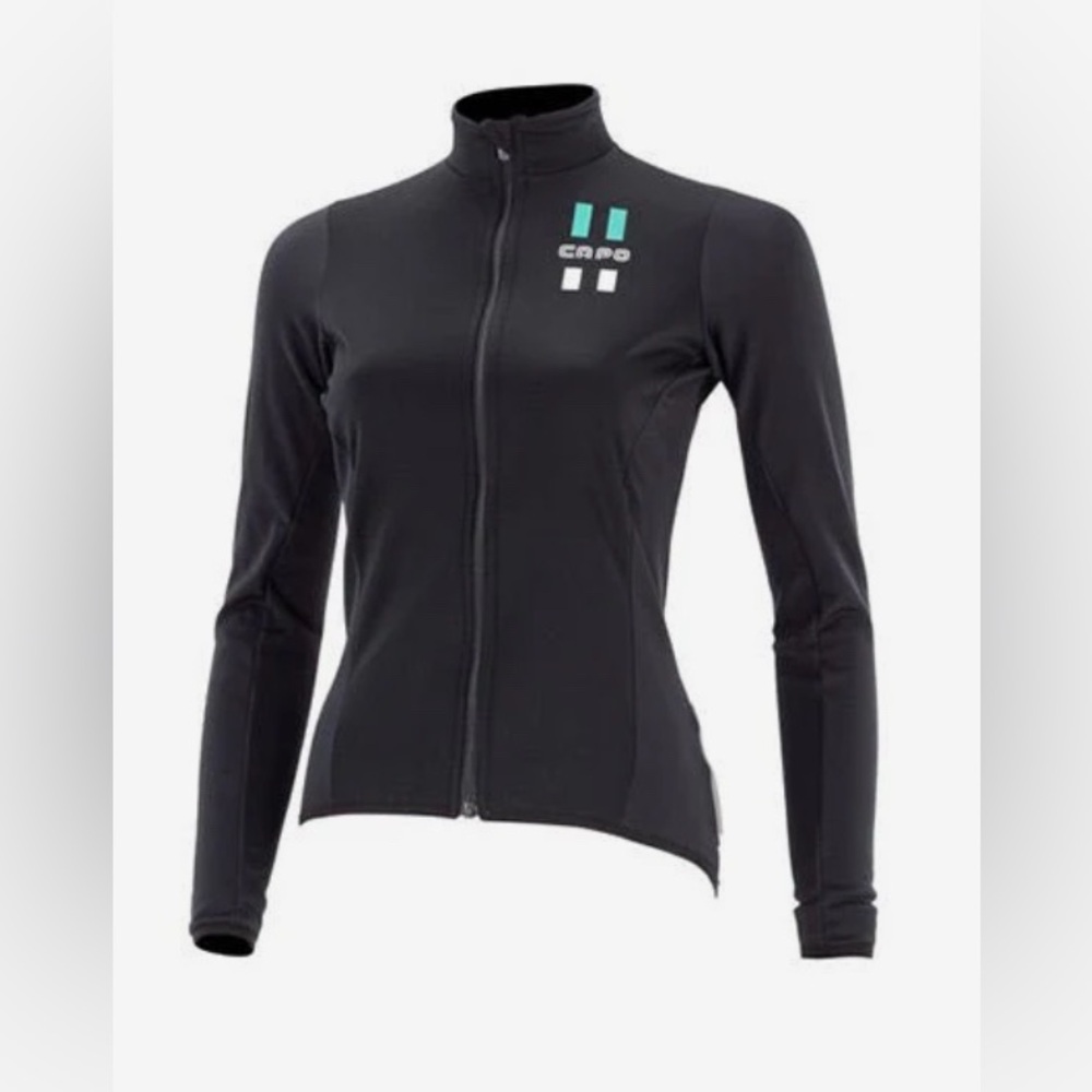 Capo Women’s Long Sleeve Cycling Jersey Black Full Zip Bike Shirt NWT Size S